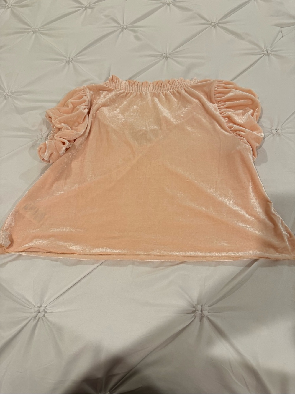 Free People Velvet Puff Sleeve Tie Front Top Blush Pink Size XS - Picture 12 of 16